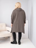 Bluza damska bawełniana Plus Size z kapturem i plecioną wstawką fango