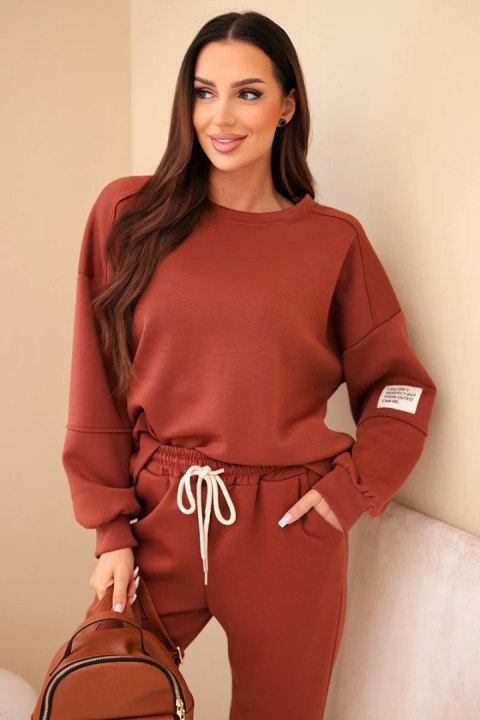 Komplet bluza + spodnie masełko rudy