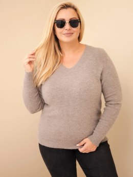 Sweter damski Plus Size z baby alpaki z długim rękawem fango