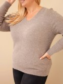 Sweter damski Plus Size z baby alpaki z długim rękawem fango