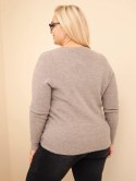 Sweter damski Plus Size z baby alpaki z długim rękawem fango