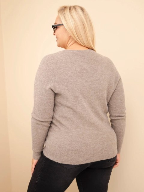 Sweter damski Plus Size z baby alpaki z długim rękawem fango
