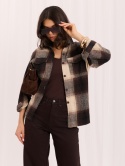 Brązowa flanelowa koszula oversize w kratę