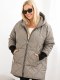 Kurtka damska zimowa Plus Size pikowana z kapturem fango