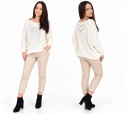 Spodnie klasyczne woskowane wiązane SHIRLEY