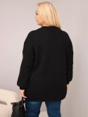 Sweter damski Plus Size o luźny kroju z długim rękawem czarny