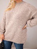 Sweter damski Plus Size o luźny kroju z długim rękawem fango