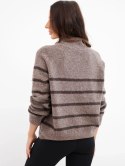 Sweter damski z dodatkiem alpaki z zamkiem fango