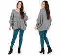 Sweter oversize z ozdobnym splotem DUNE