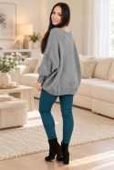 Sweter oversize z ozdobnym splotem DUNE