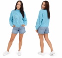 Damski sweter oversize z warkoczami