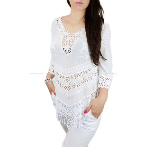 Ażurowe Bluzka boho hafty frędzle LORIDS Ażurowe Bluzka boho hafty frędzle LORIDS