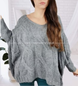 Sweter oversize z ozdobnym splotem DUNE