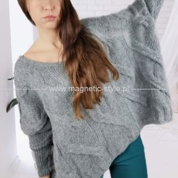 Sweter oversize z ozdobnym splotem DUNE