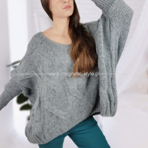 Sweter oversize z ozdobnym splotem DUNE Sweter oversize z ozdobnym splotem DUNE