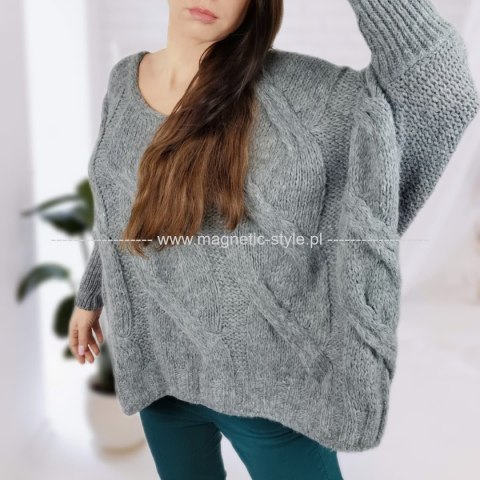 Sweter oversize z ozdobnym splotem DUNE Sweter oversize z ozdobnym splotem DUNE